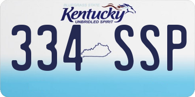 KY license plate 334SSP