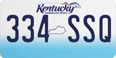 KY license plate 334SSQ