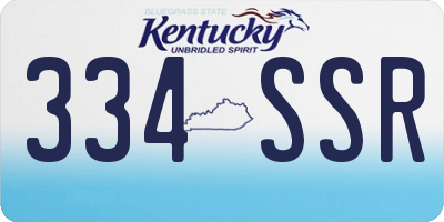 KY license plate 334SSR