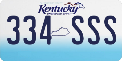 KY license plate 334SSS