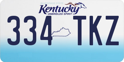 KY license plate 334TKZ