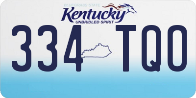 KY license plate 334TQO