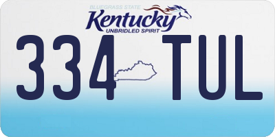 KY license plate 334TUL