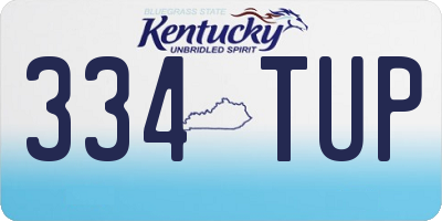 KY license plate 334TUP