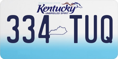 KY license plate 334TUQ