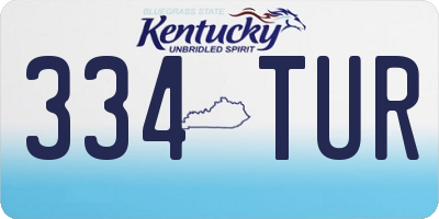 KY license plate 334TUR