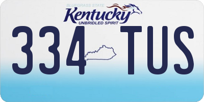 KY license plate 334TUS
