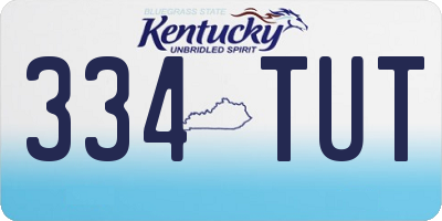 KY license plate 334TUT