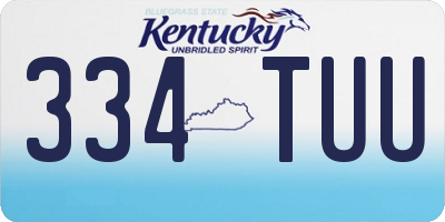 KY license plate 334TUU