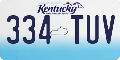 KY license plate 334TUV