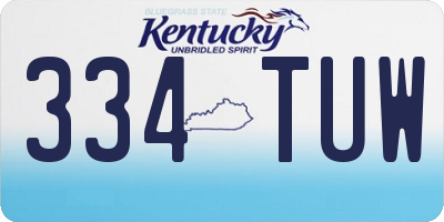 KY license plate 334TUW