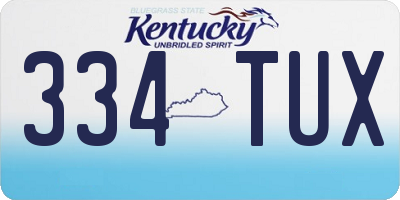 KY license plate 334TUX