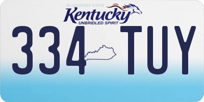 KY license plate 334TUY