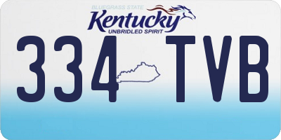 KY license plate 334TVB
