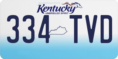 KY license plate 334TVD