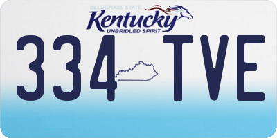 KY license plate 334TVE