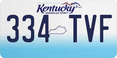 KY license plate 334TVF