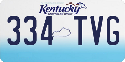 KY license plate 334TVG