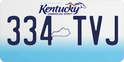 KY license plate 334TVJ