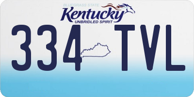 KY license plate 334TVL