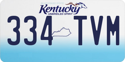 KY license plate 334TVM