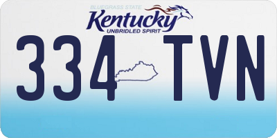 KY license plate 334TVN