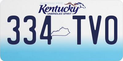KY license plate 334TVO