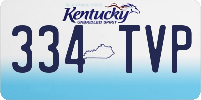 KY license plate 334TVP