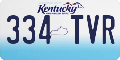 KY license plate 334TVR
