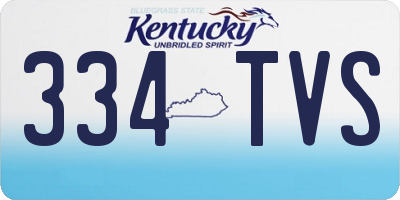 KY license plate 334TVS