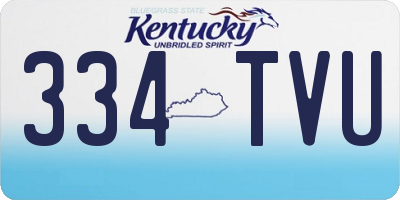 KY license plate 334TVU