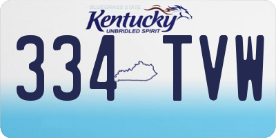 KY license plate 334TVW