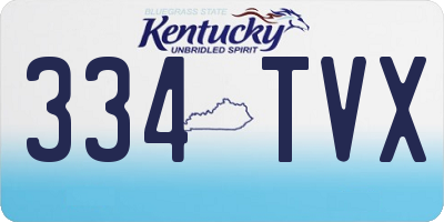 KY license plate 334TVX