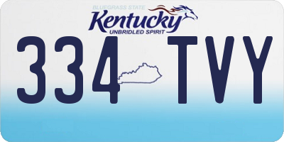 KY license plate 334TVY