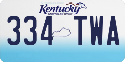 KY license plate 334TWA