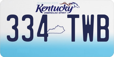 KY license plate 334TWB