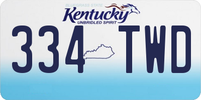 KY license plate 334TWD