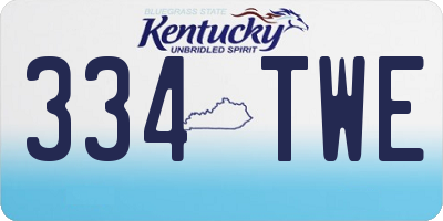 KY license plate 334TWE