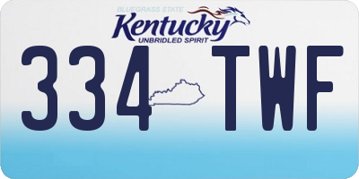 KY license plate 334TWF