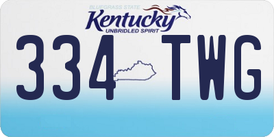 KY license plate 334TWG