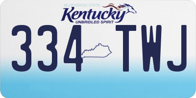 KY license plate 334TWJ