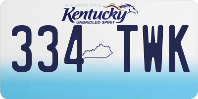 KY license plate 334TWK