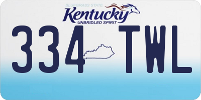 KY license plate 334TWL