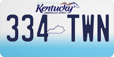 KY license plate 334TWN