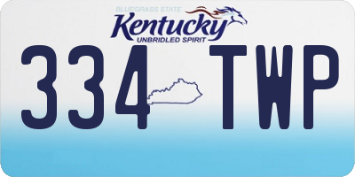 KY license plate 334TWP