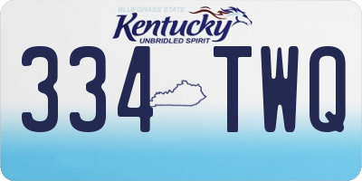 KY license plate 334TWQ