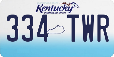 KY license plate 334TWR
