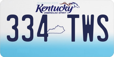 KY license plate 334TWS