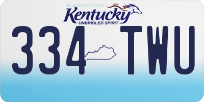 KY license plate 334TWU