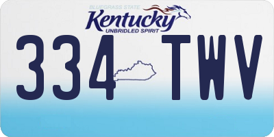 KY license plate 334TWV